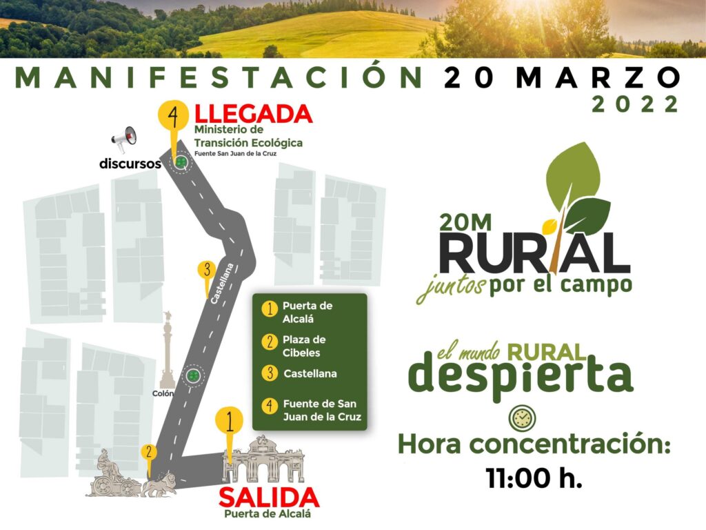 recorrido 20 marzo rural manifestacion 20m