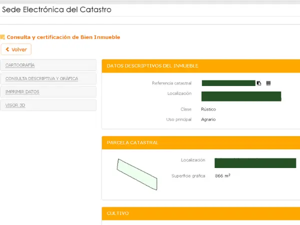 Obtención de la referencia catastral.