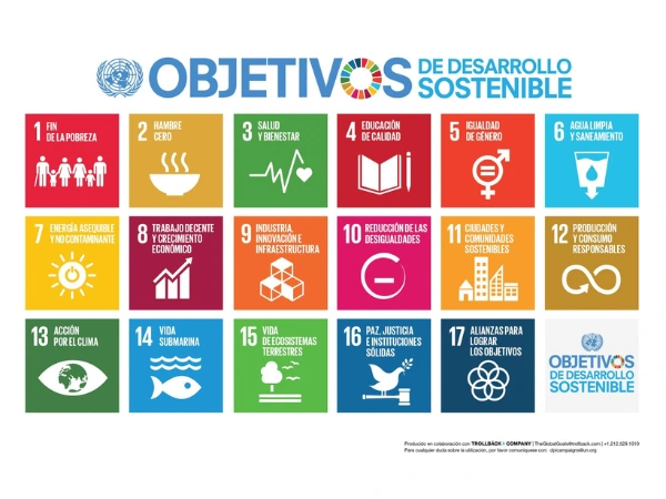 Infografía con los 17 Objetivos de Desarrollo Sostenible de la ONU.